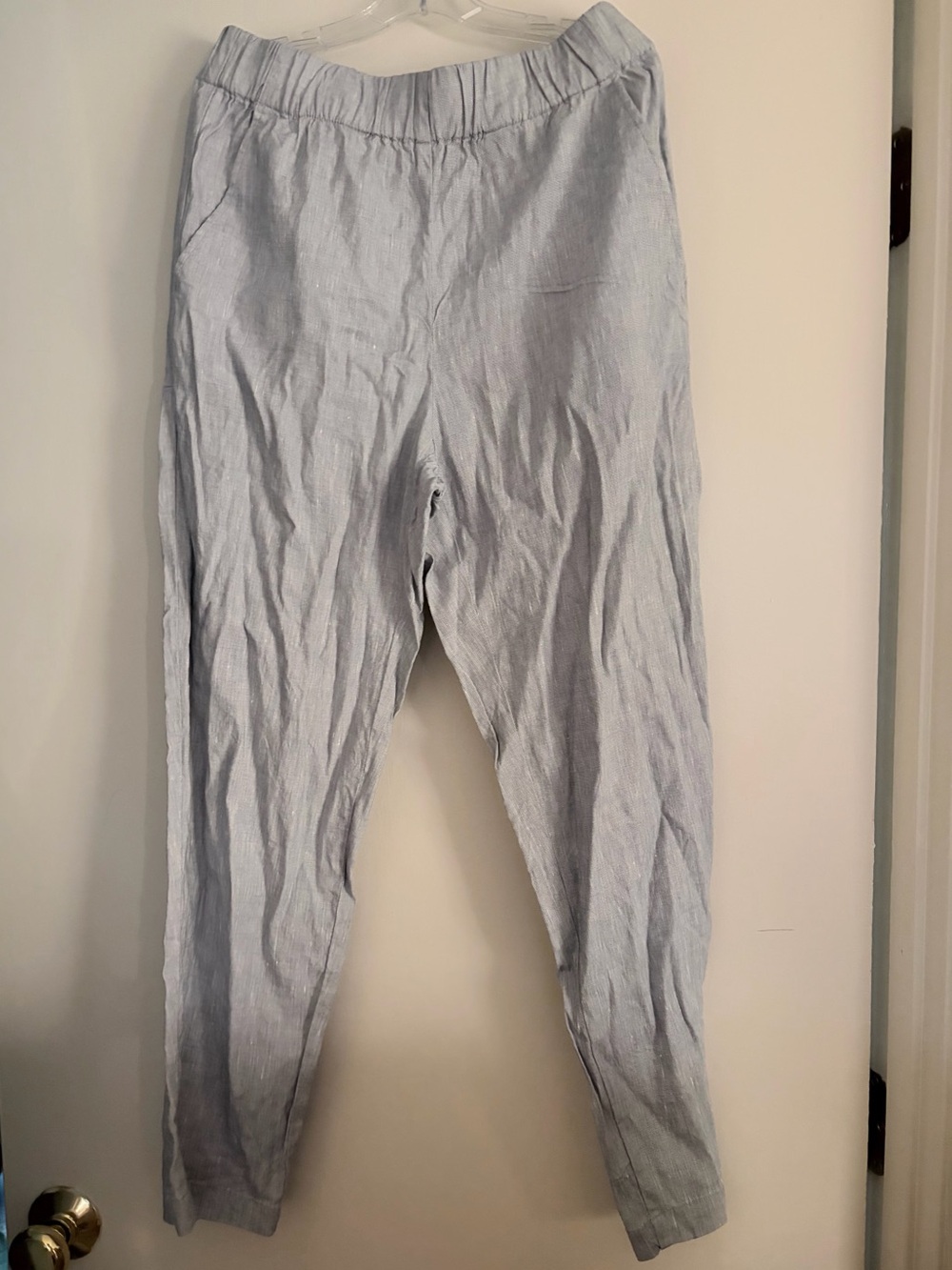 Loft / Lou & Grey - Blue Linen Blend Cropped Pants